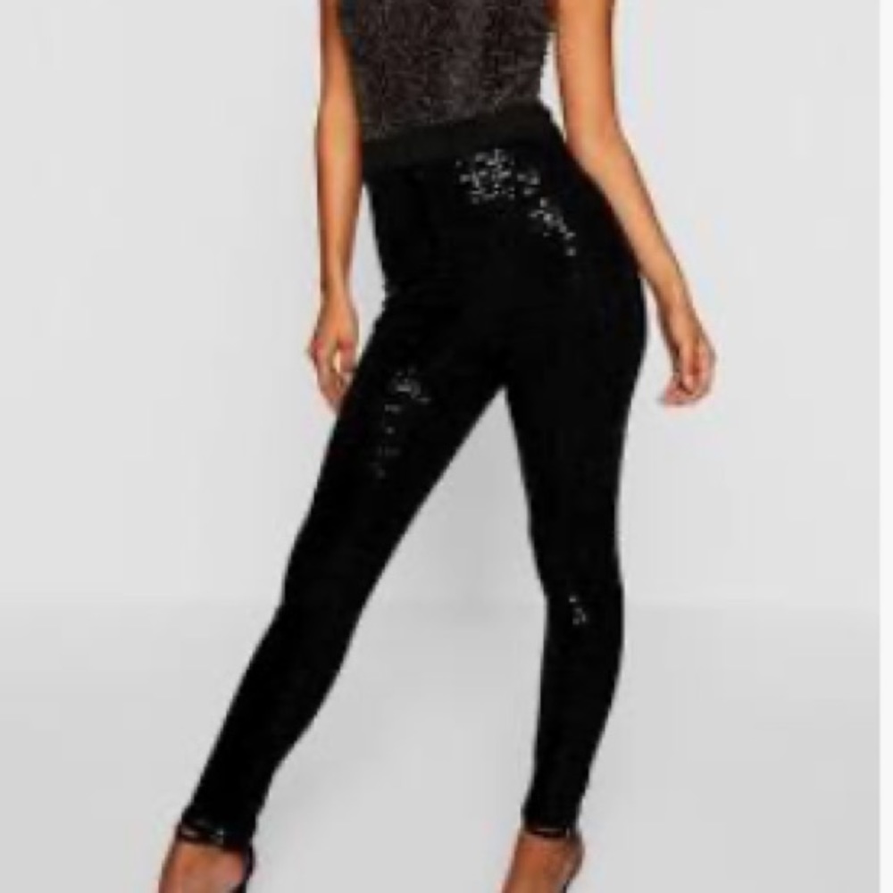 NWT Sequin Stretch Pull On Leggings - Picture 9 of 10